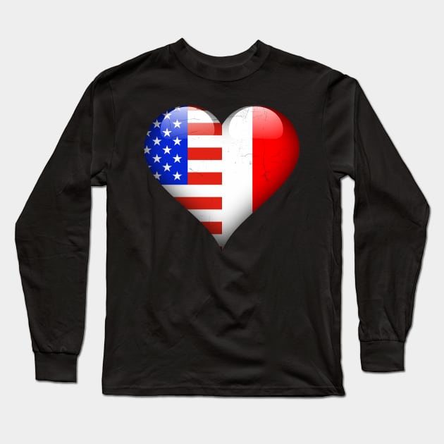 Half American Half Italian - Gift for Italian From Italy Long Sleeve T-Shirt by Country Flags